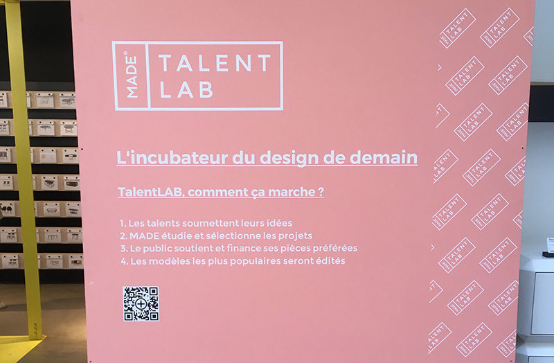 signalétique Talent Lab magasin made.com Paris