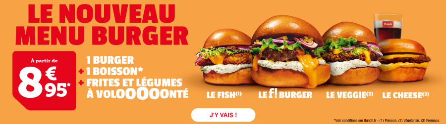 Bannière flunch - Le nouveau burger